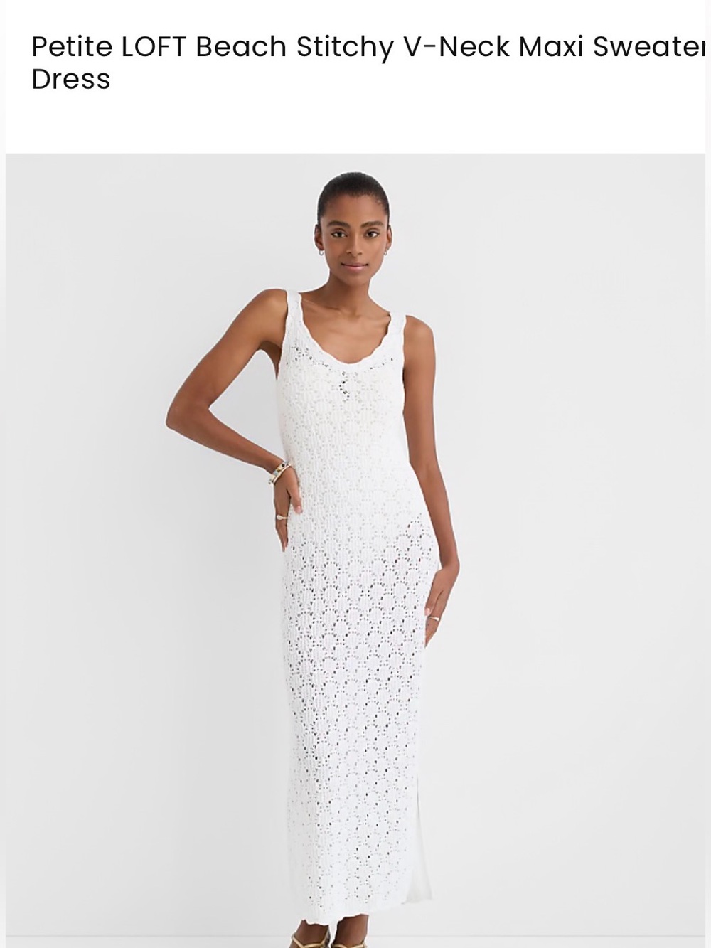 Petite LOFT Beach Stitchy V-Neck Maxi ,
NWT XSP